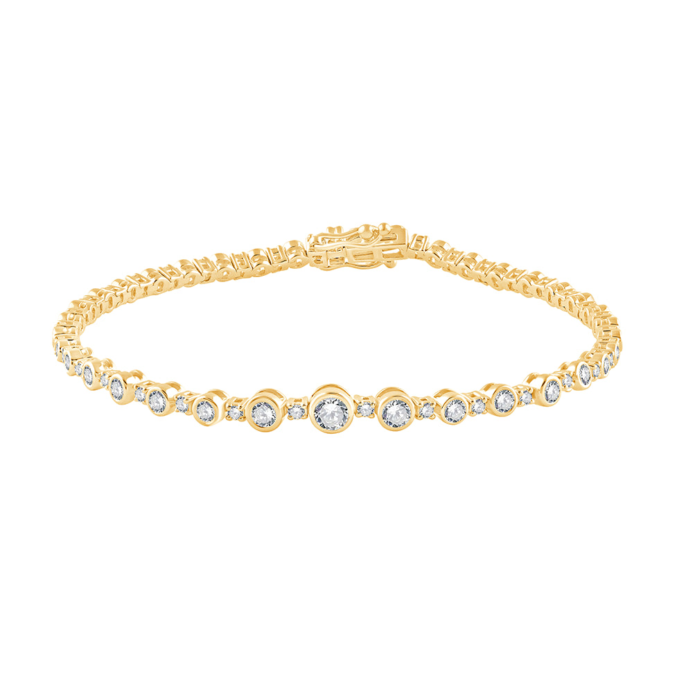 Brilliant Cut Graduated Bezel Bracelet