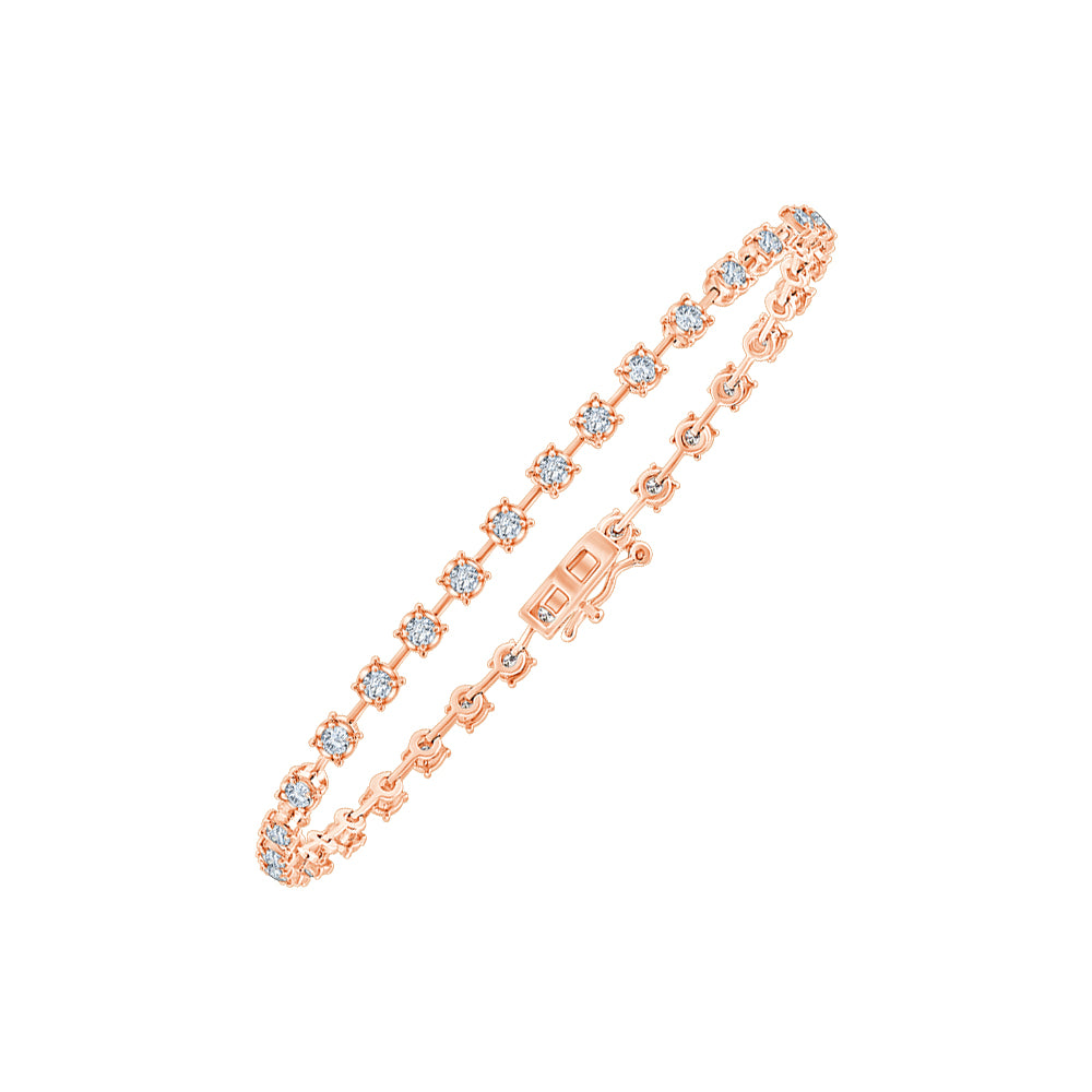Brilliant Cut Spaced Tennis Bracelet