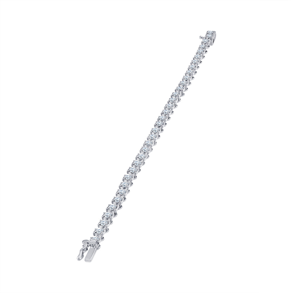 Brilliant Cut Spaced Tennis Bracelet