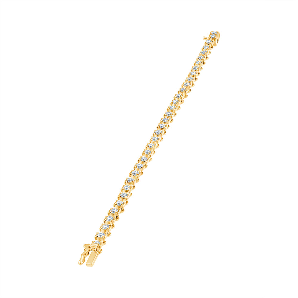 Brilliant Cut Spaced Tennis Bracelet