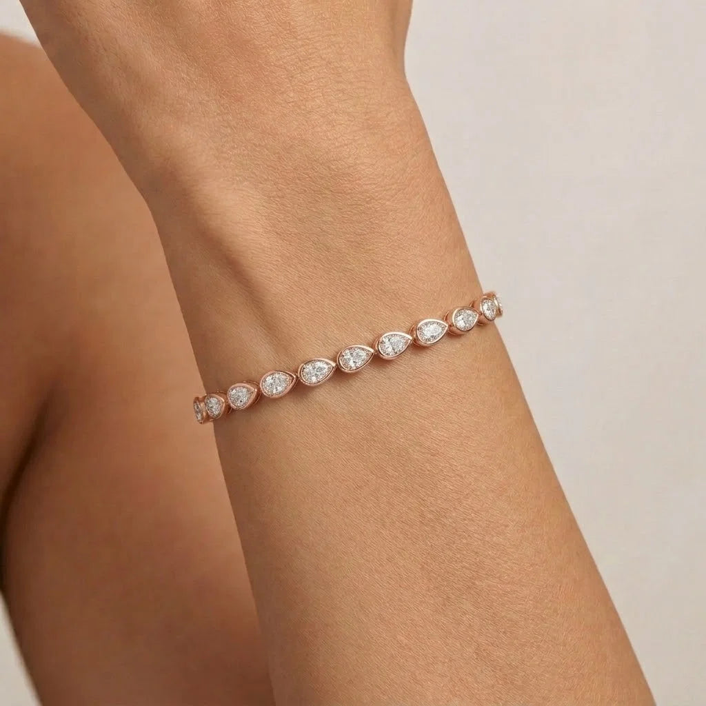 Pear Cut Bezel Tennis Bracelet