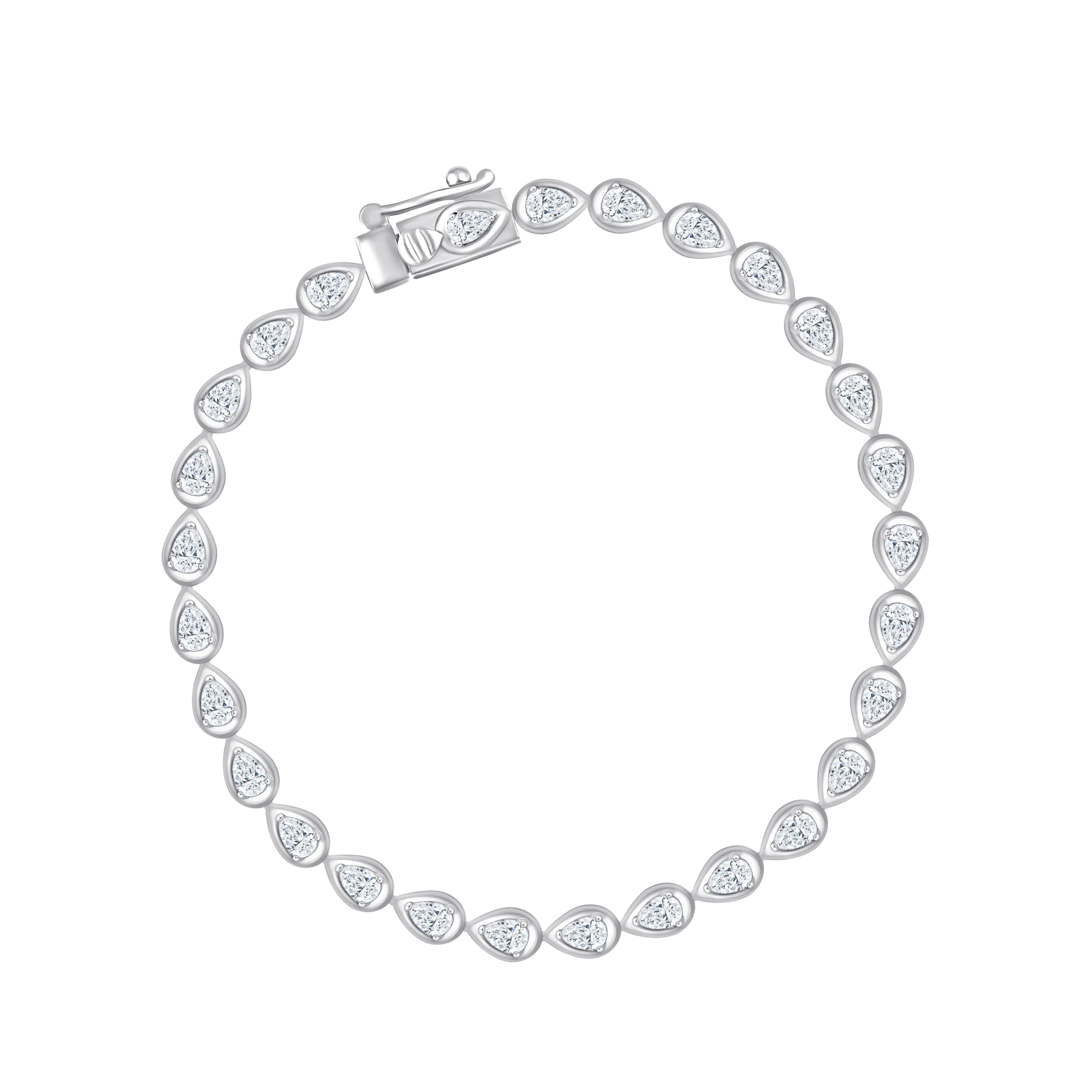 Pear Cut Bezel Tennis Bracelet