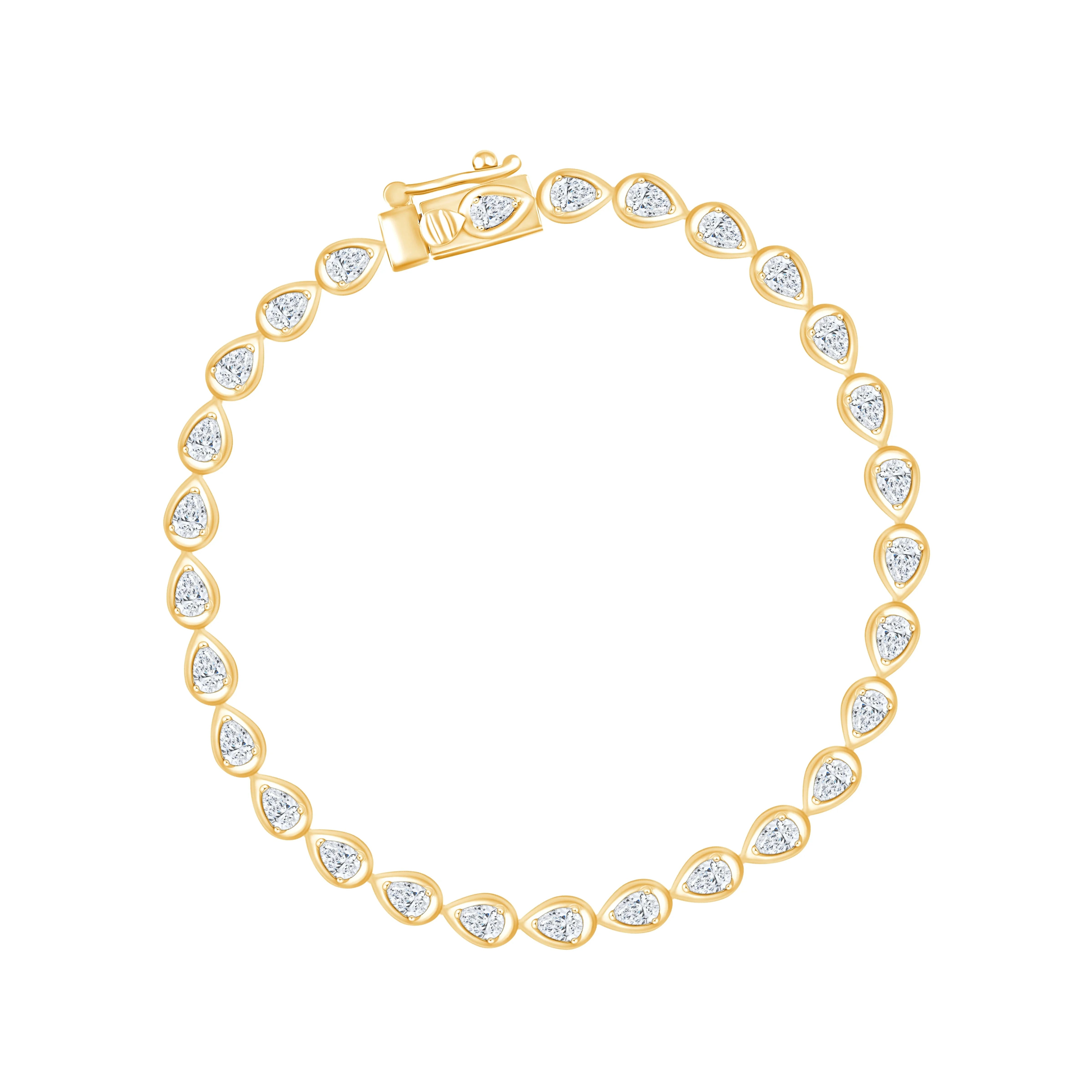 Pear Cut Bezel Tennis Bracelet