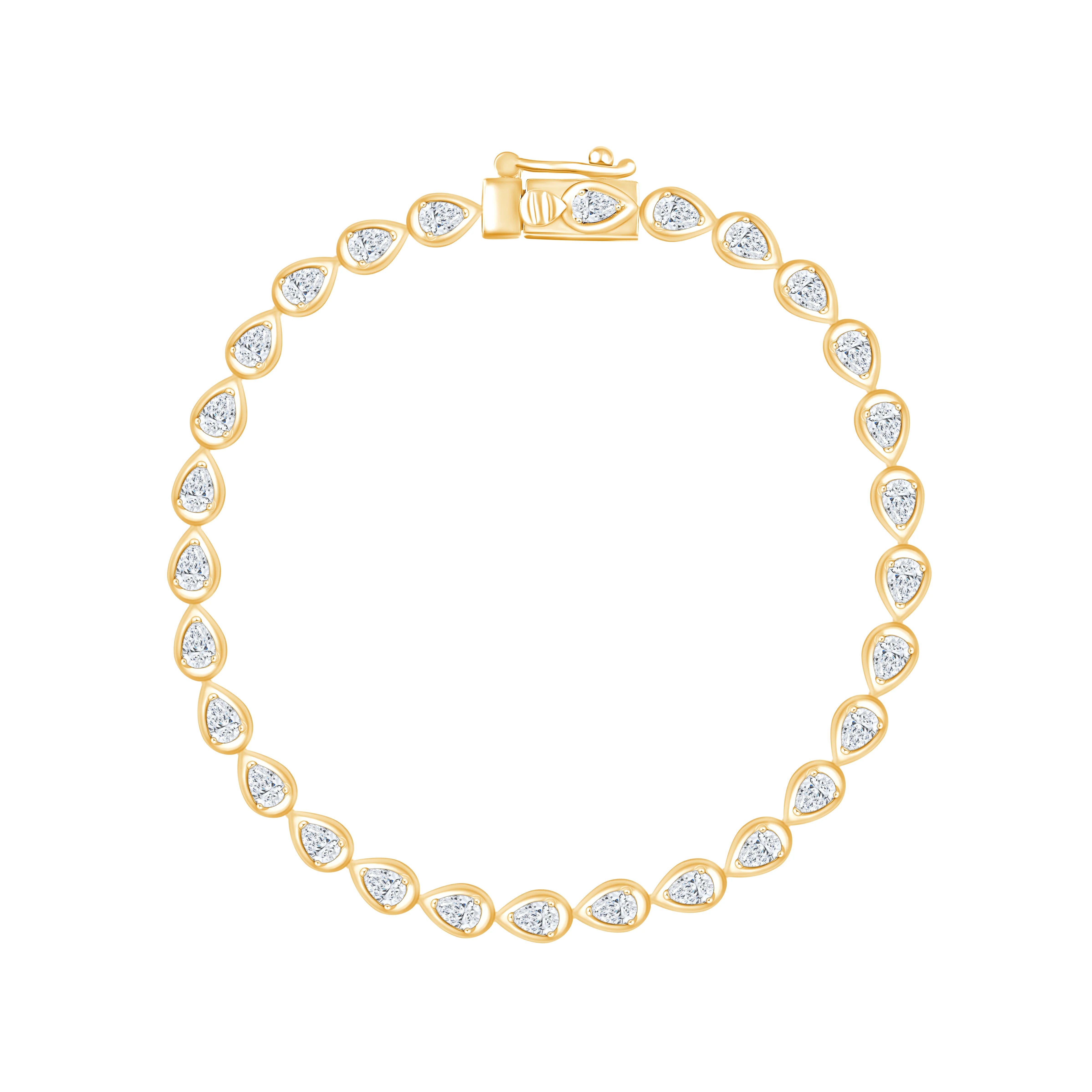 Pear Cut Bezel Tennis Bracelet