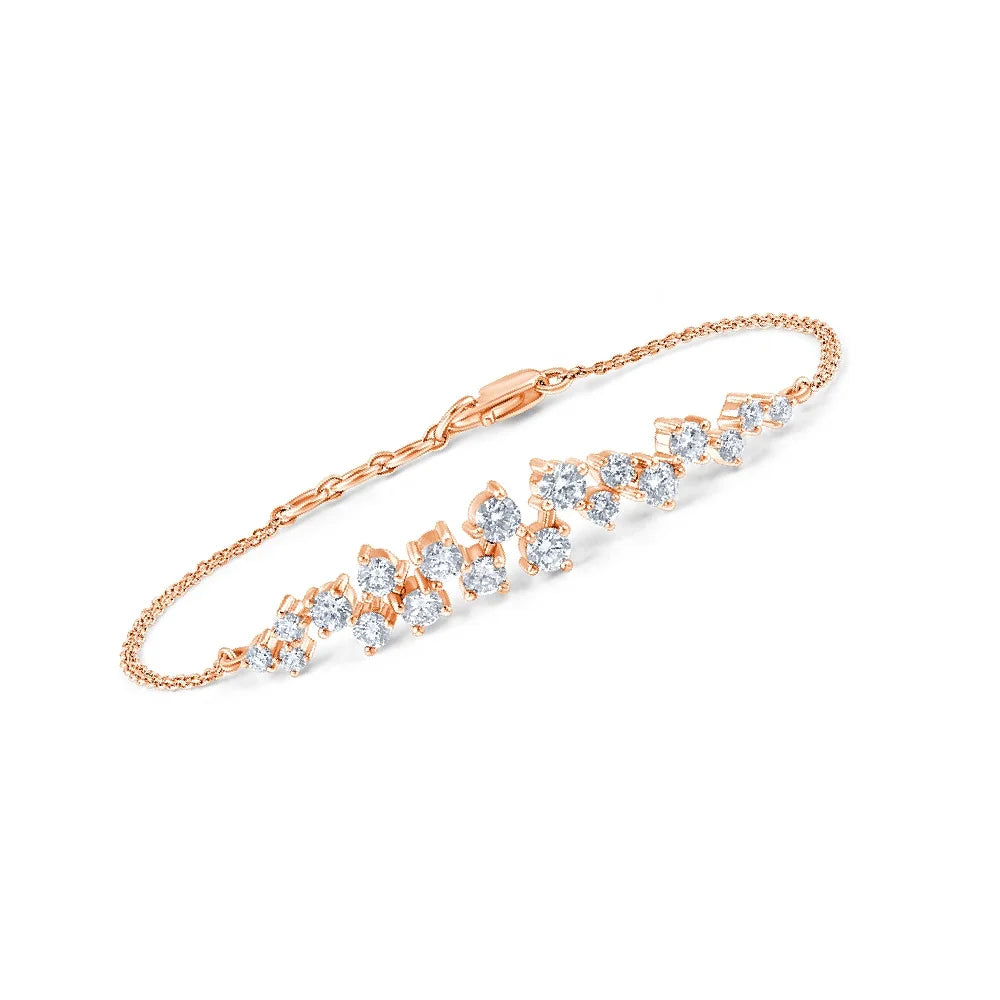 Brilliant Cut Zigzag Bar Chain Bracelet