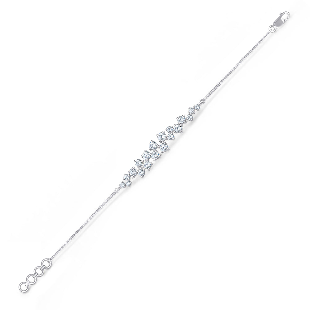 Brilliant Cut Zigzag Bar Chain Bracelet