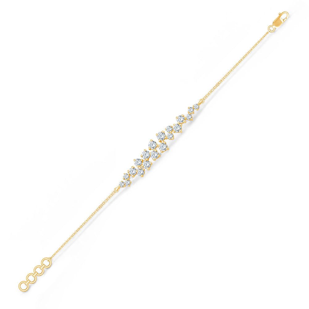 Brilliant Cut Zigzag Bar Chain Bracelet