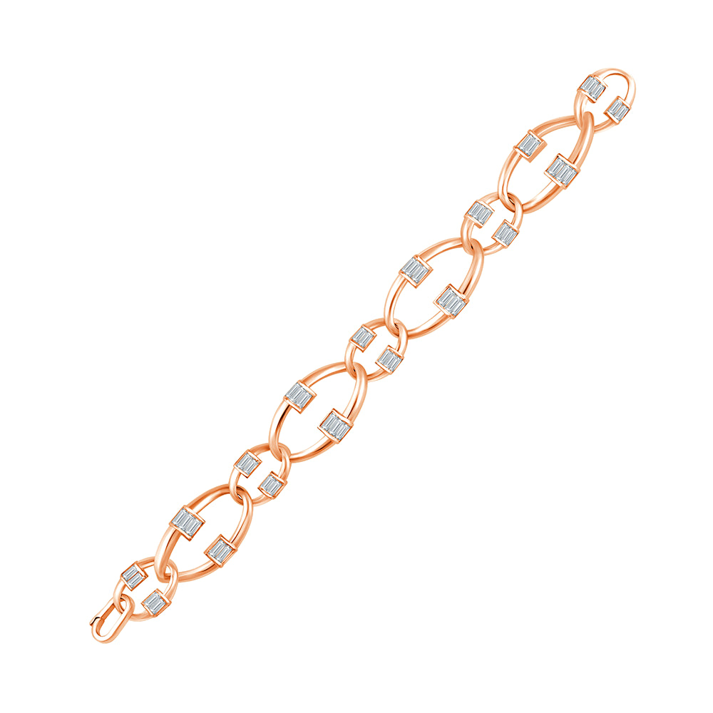 Baguette Cut Chain Link Bracelet