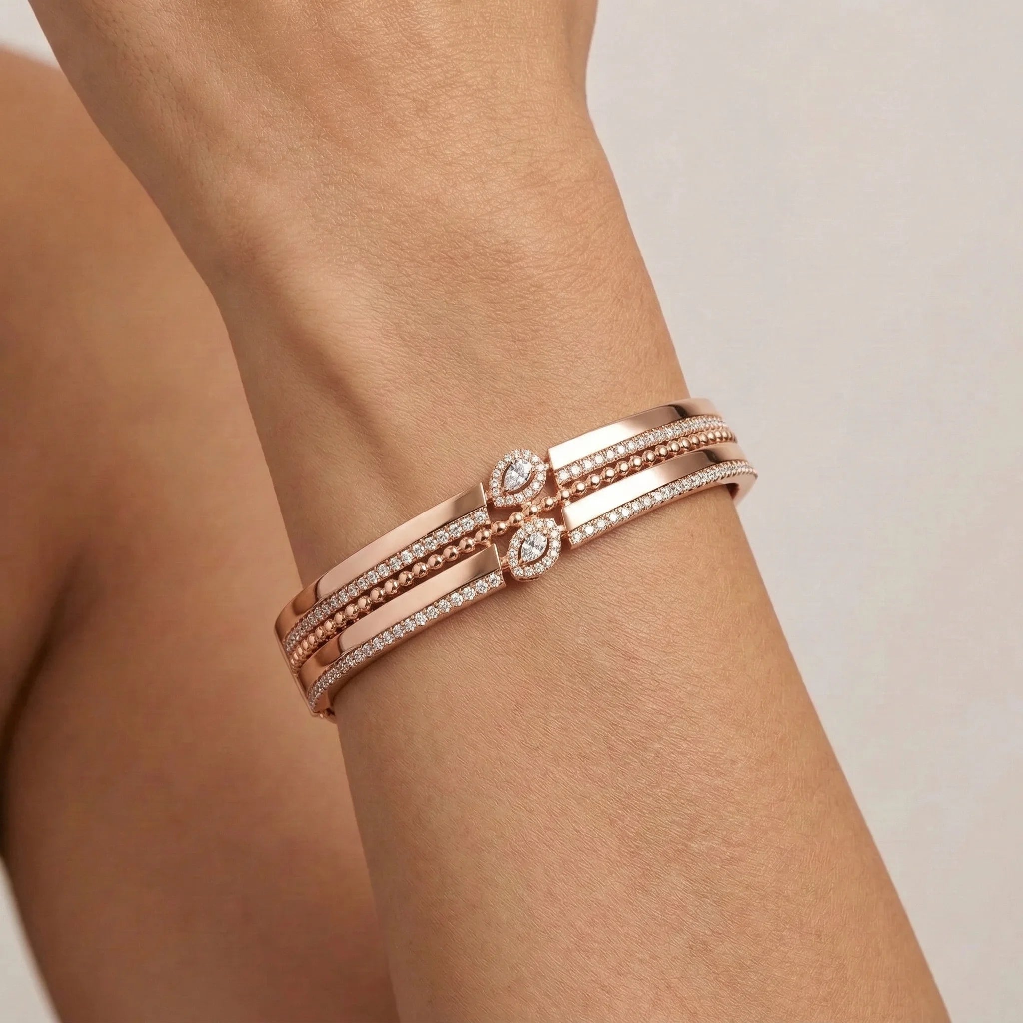 Pear  Brilliant Cut MultiBand Bracelet