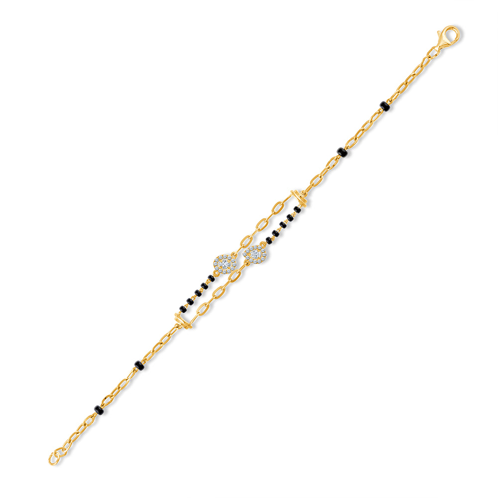 Brilliant Cut Oval  Pear Motif Mangalsutra Bracelet