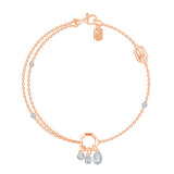 Mixed Cut Diamond Drop Charm Bracelet