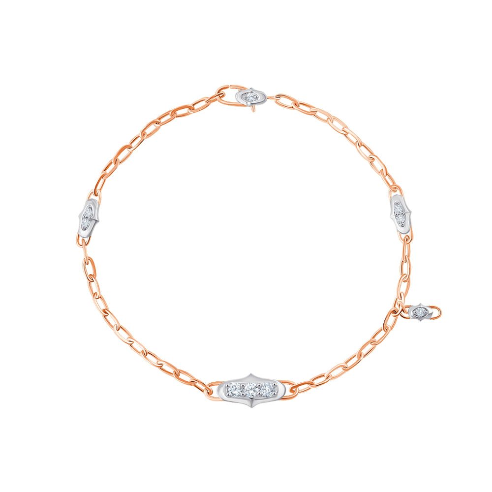 Brilliant Cut Bar Link Paperclip Chain Bracelet