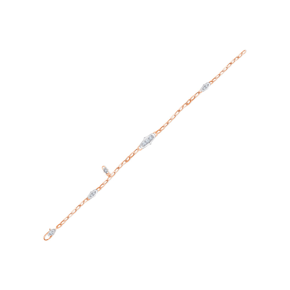Brilliant Cut Bar Link Paperclip Chain Bracelet