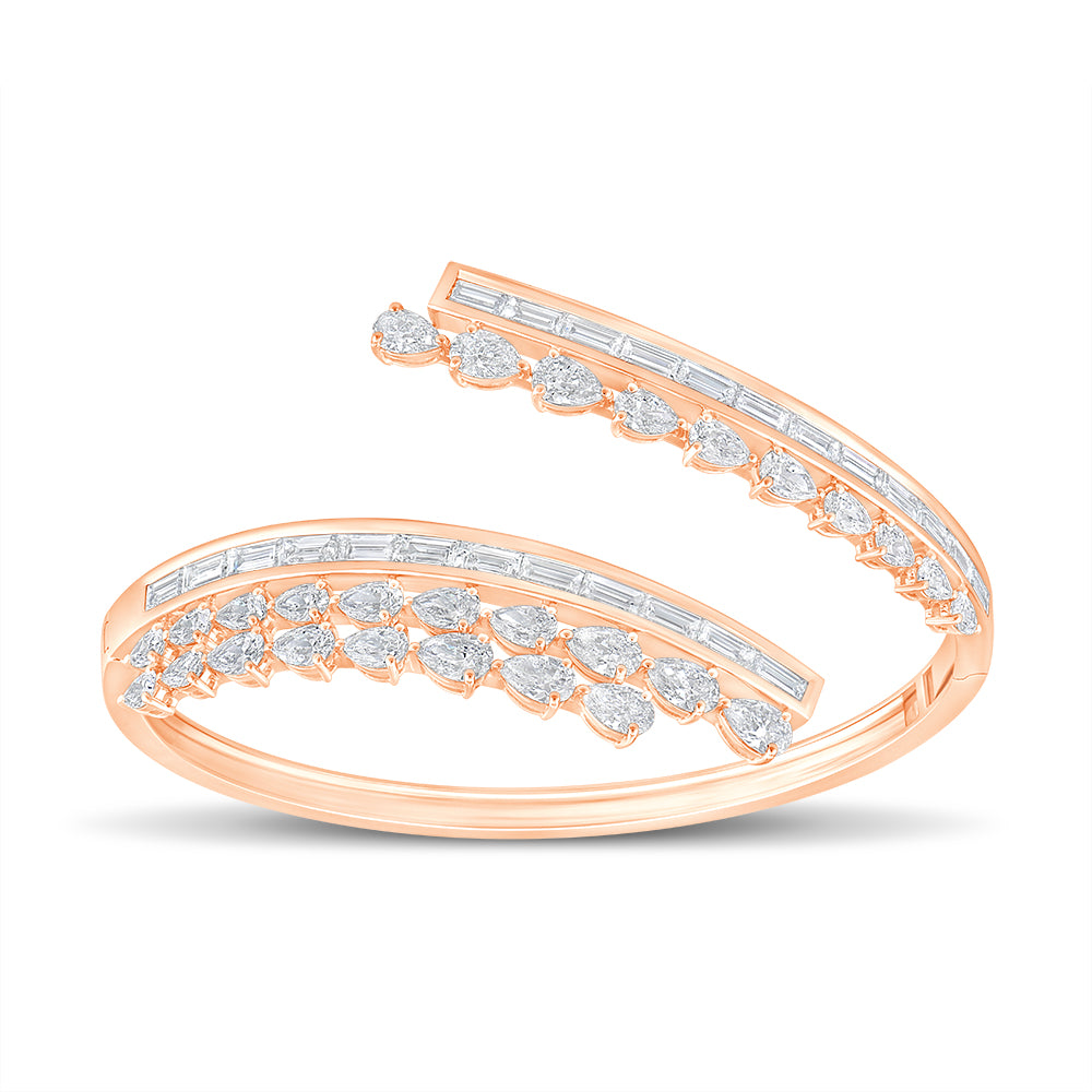 Pear  Baguette Cut Bypass Bracelet
