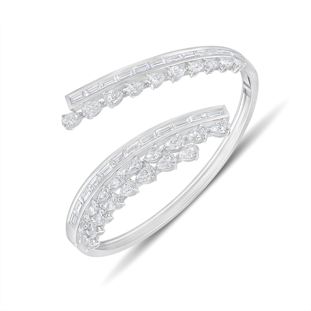 Pear  Baguette Cut Bypass Bracelet