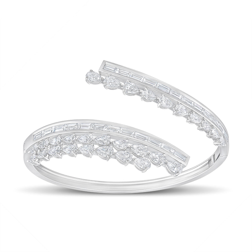 Pear  Baguette Cut Bypass Bracelet