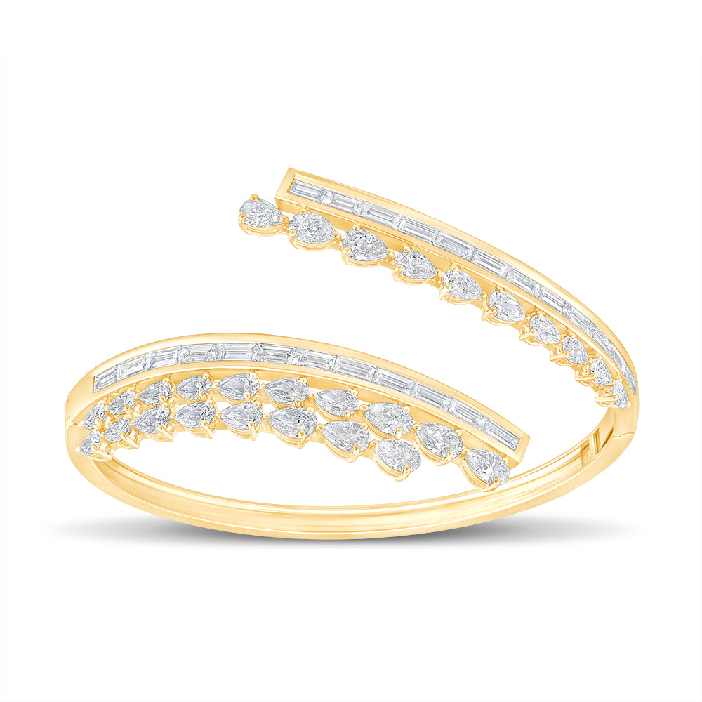 Pear  Baguette Cut Bypass Bracelet