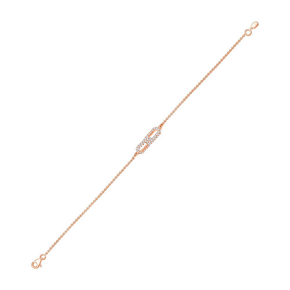 Brilliant Cut Link Motif Chain Bracelet