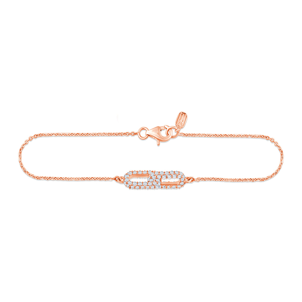 Brilliant Cut Link Motif Chain Bracelet