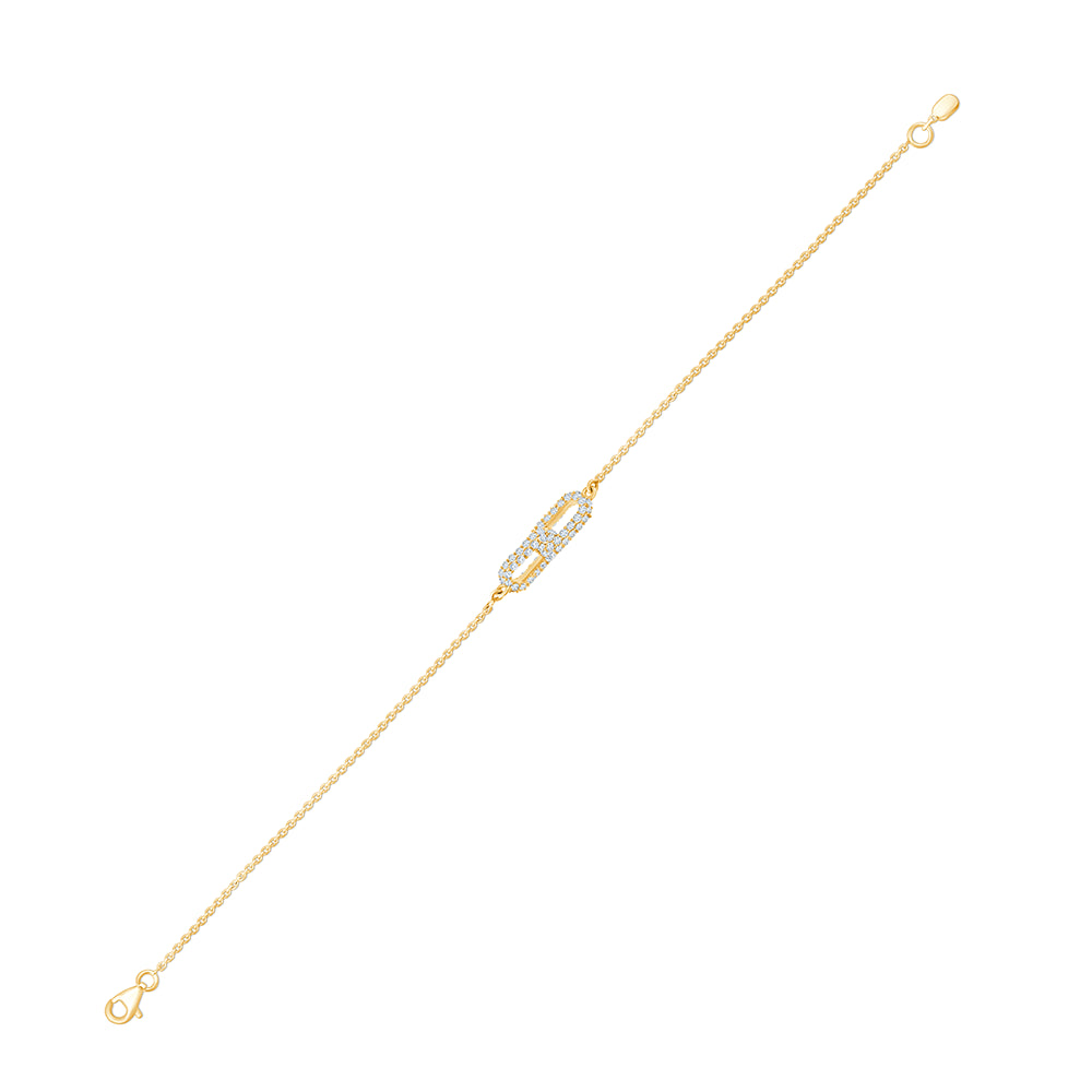 Brilliant Cut Link Motif Chain Bracelet