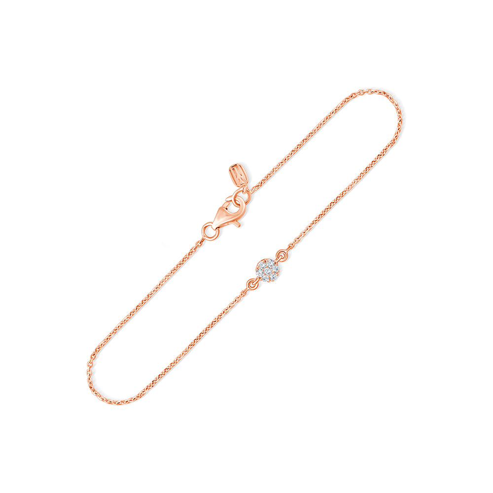 Brilliant Cut Floral Motif Chain Bracelet