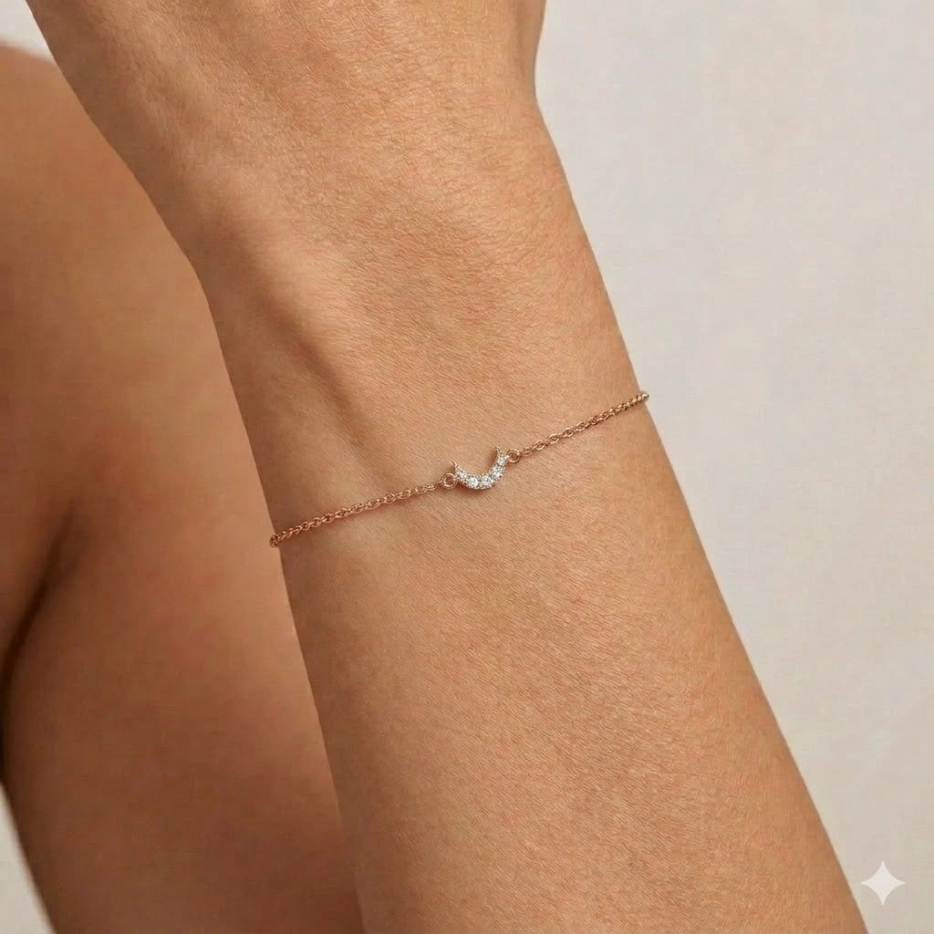 Crescent Moon Pav Bracelet