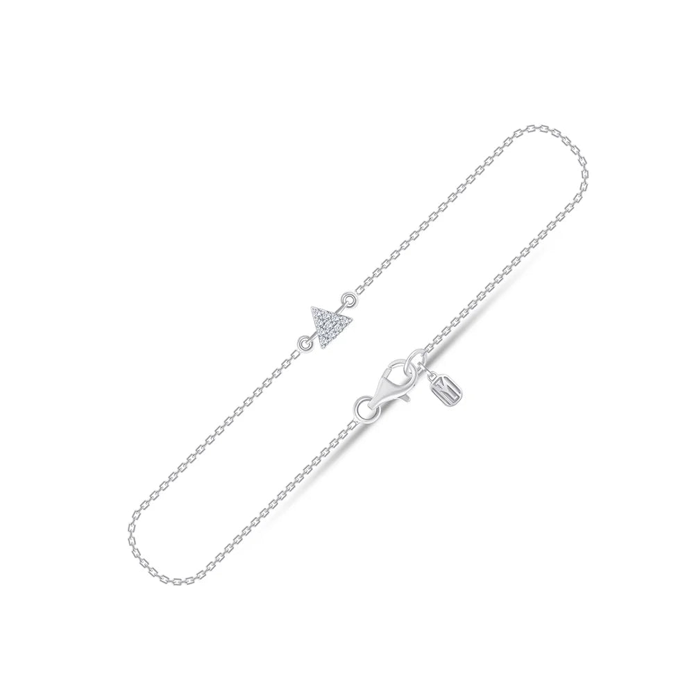 Brilliant Cut Triangle Motif Chain Bracelet