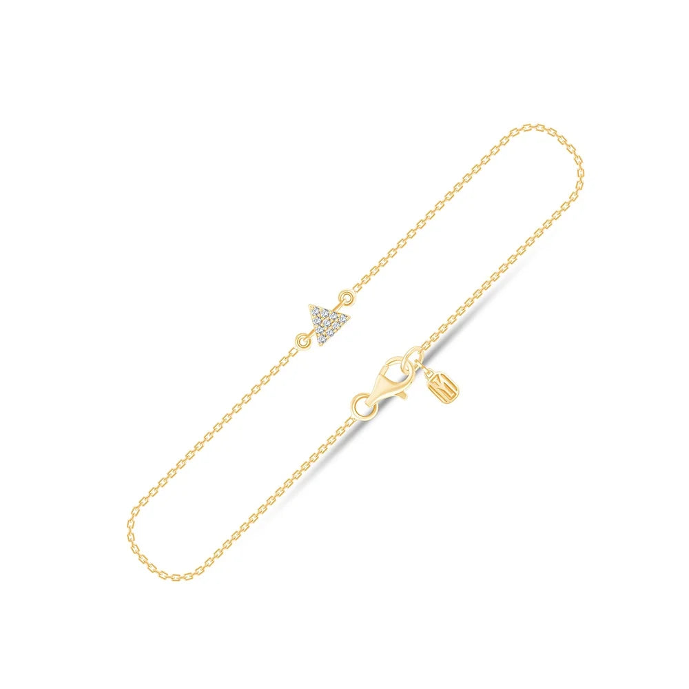 Brilliant Cut Triangle Motif Chain Bracelet