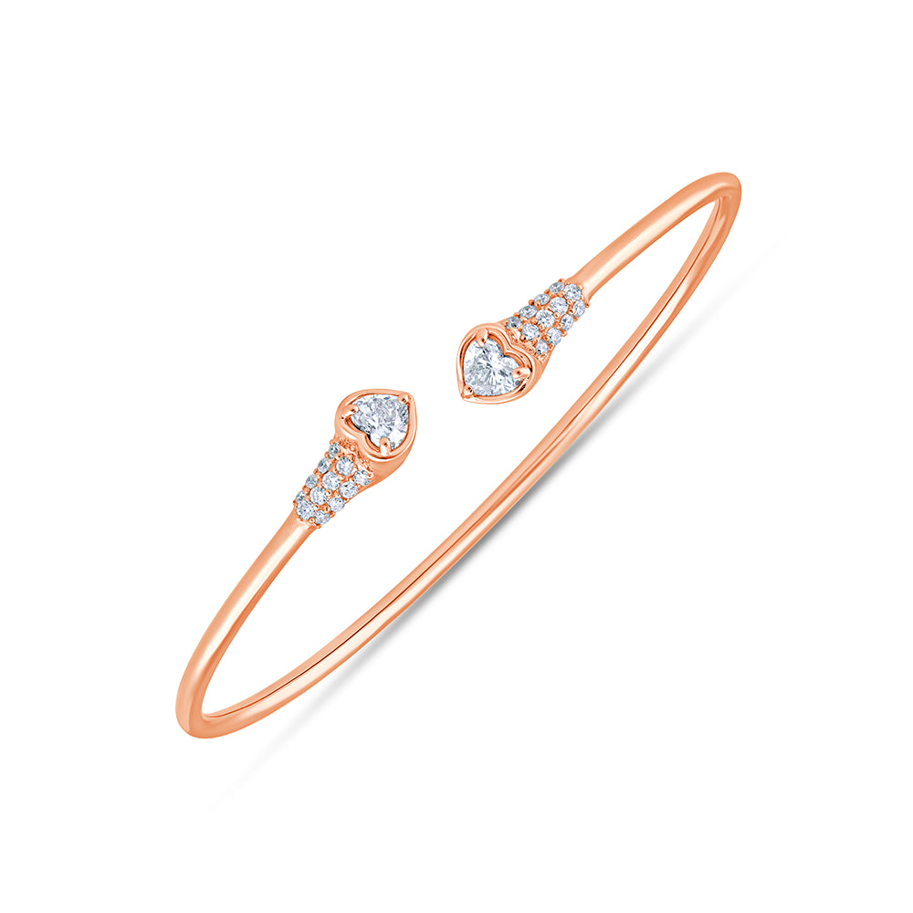 Heart Cut Open Tube Bracelet