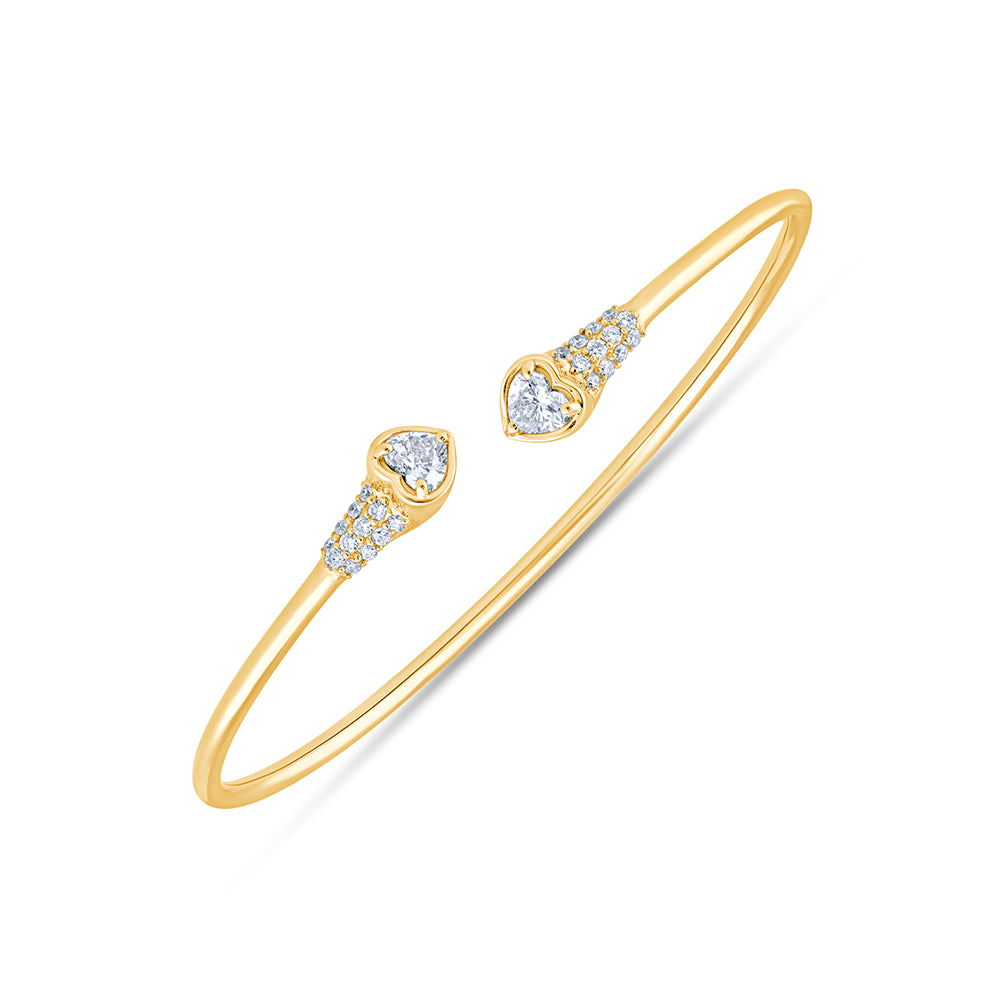 Heart Cut Open Tube Bracelet