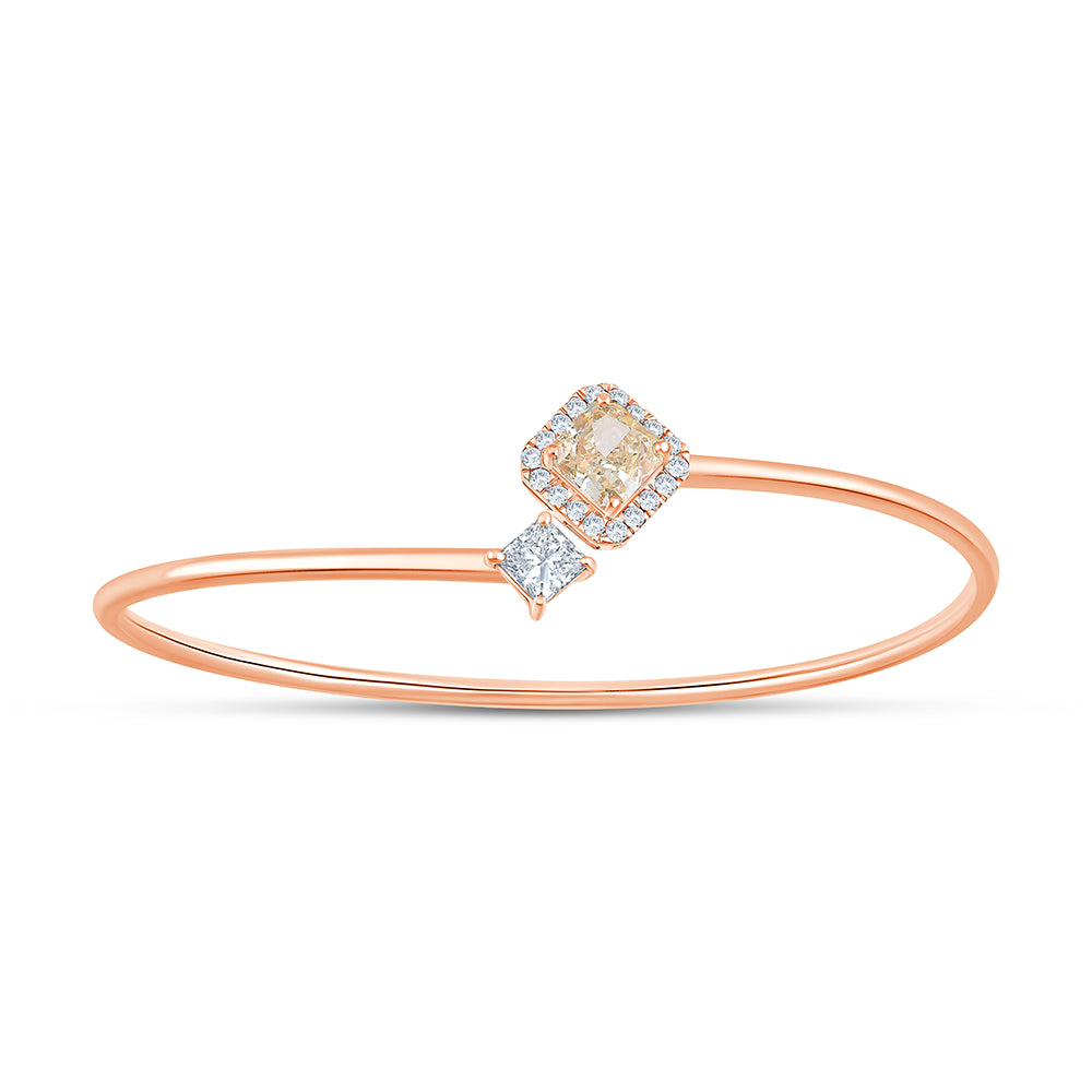 Ascher  Princess Cut Open Bypass Bracelet