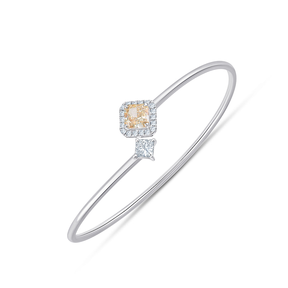 Ascher  Princess Cut Open Bypass Bracelet
