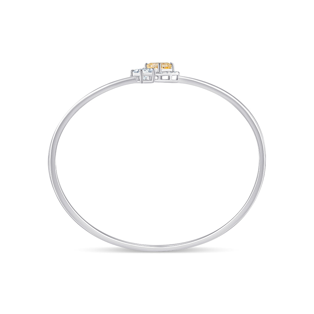 Ascher  Princess Cut Open Bypass Bracelet