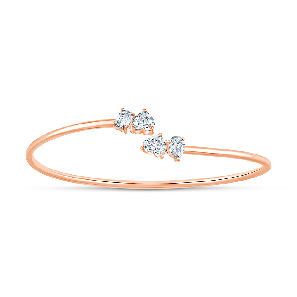 Mixed Cut Open Bracelet