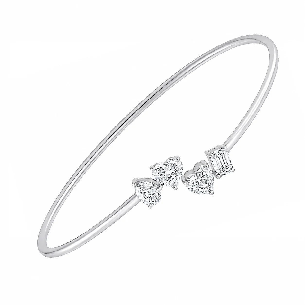 Mixed Cut Open Bracelet
