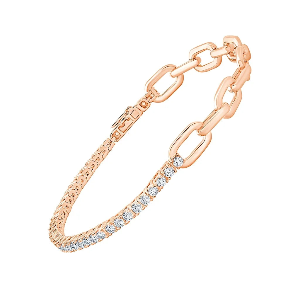 Brilliant Cut Half Chain Bracelet