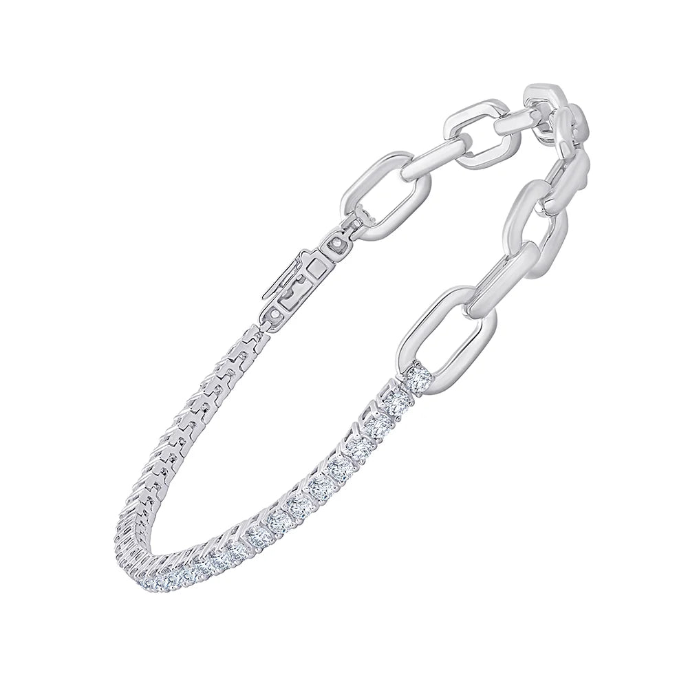 Brilliant Cut Half Chain Bracelet