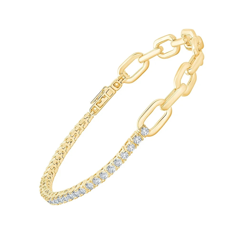 Brilliant Cut Half Chain Bracelet