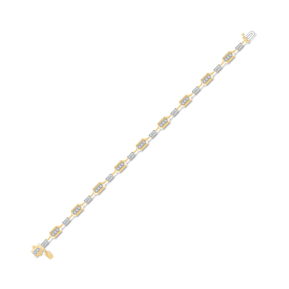 Baguette  Brilliant Cut Station Bracelet