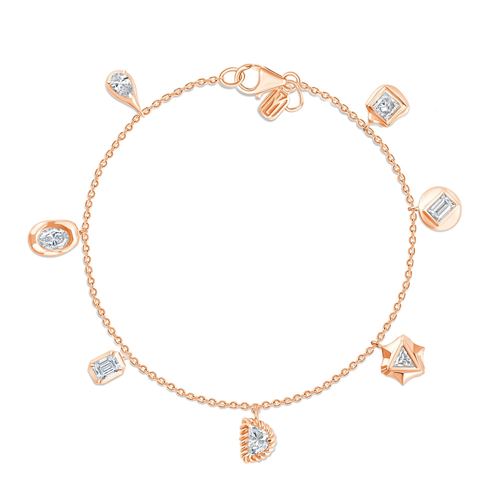 Mixed Cut Charm Bracelet