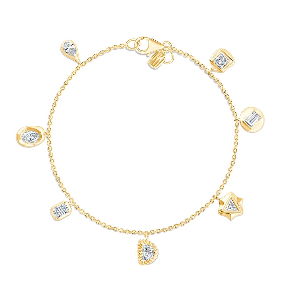 Mixed Cut Charm Bracelet