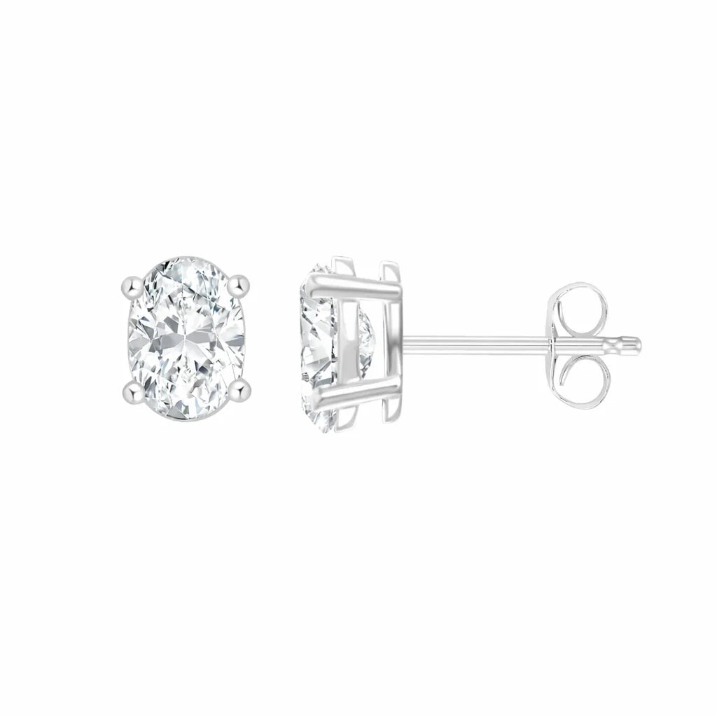 1 Carat Oval Cut Solitaire Stud Earrings 