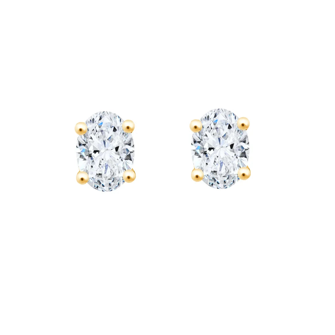 1 Carat Oval Cut Solitaire Stud Earrings 