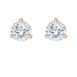 4 Carat Brilliant Cut Three-Prong Solitaire Stud Earrings