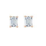 1.6 Carat Emerald Cut Solitaire Stud Earrings