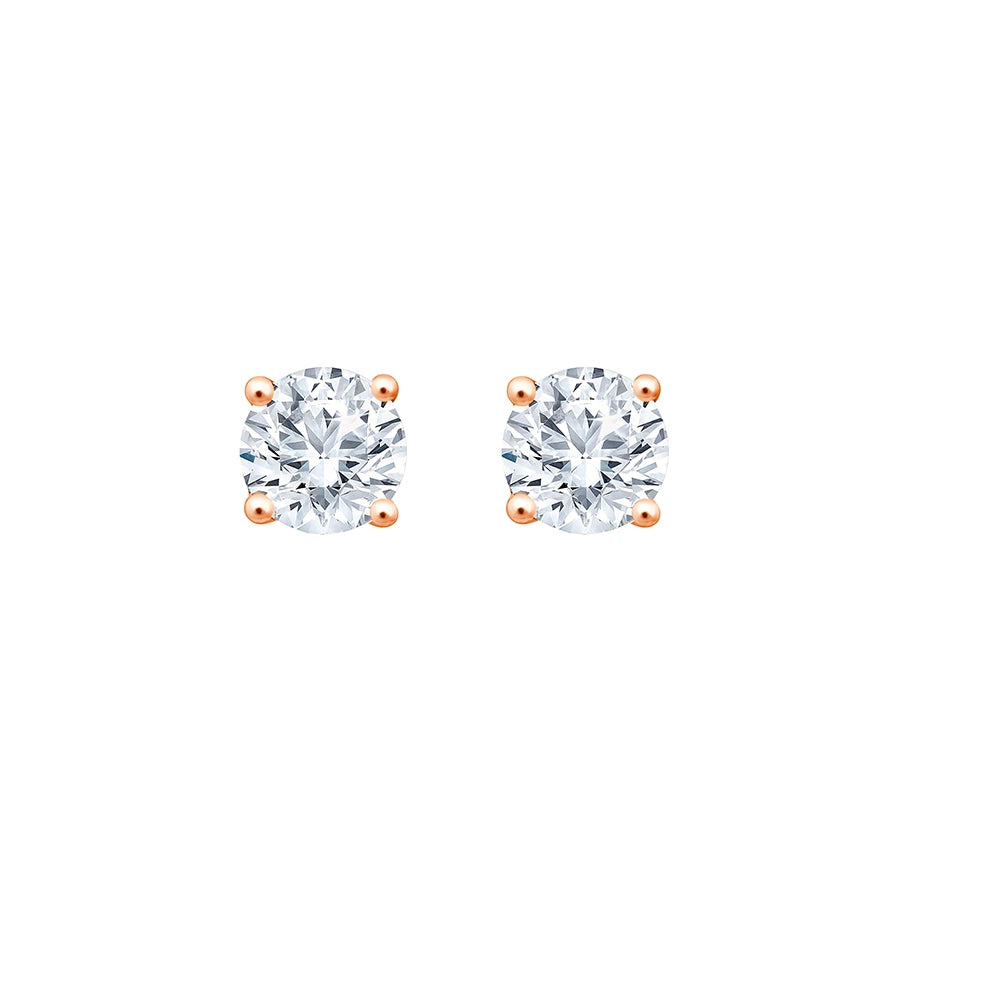 4 Carat Brilliant Cut Solitaire Stud Earrings 