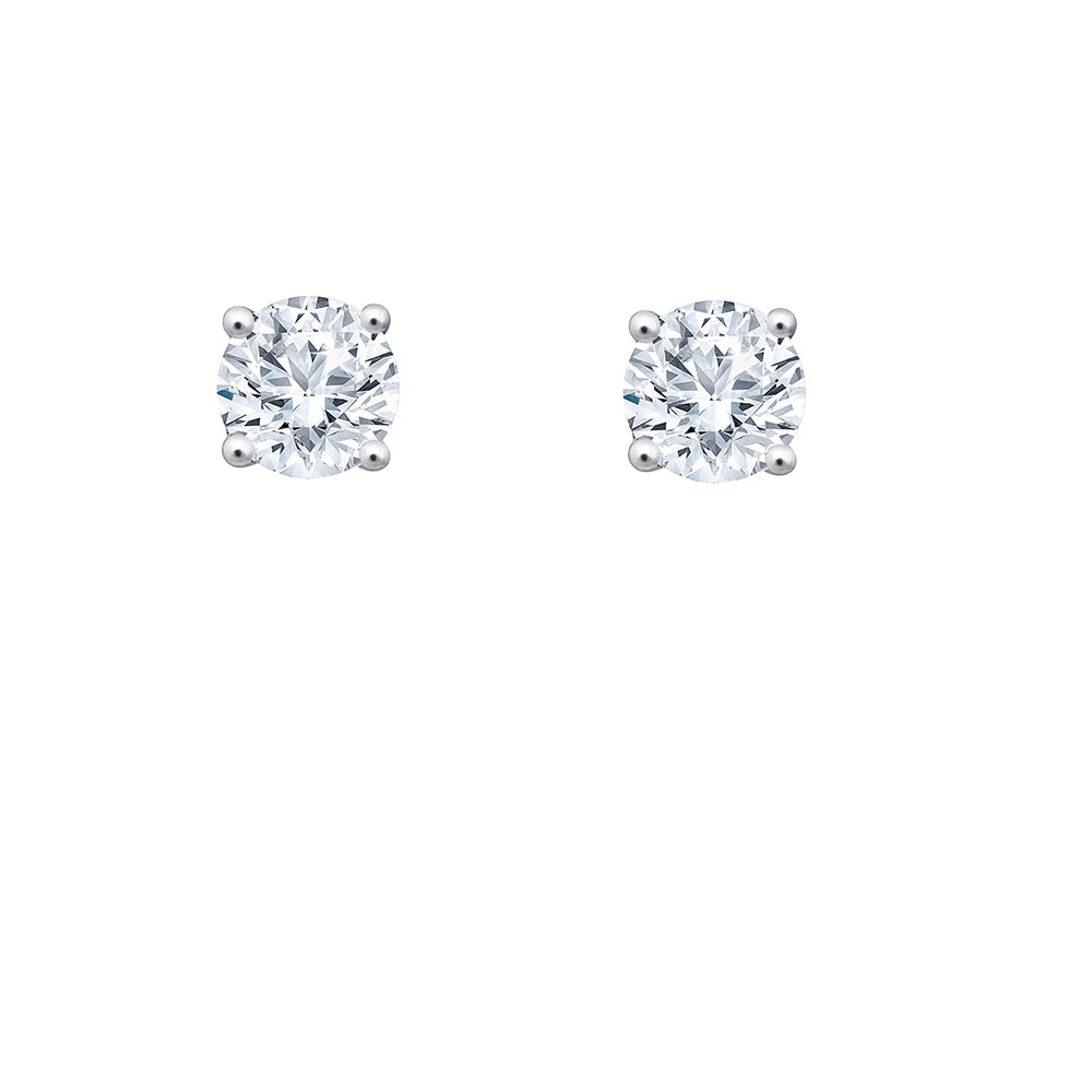 4 Carat Brilliant Cut Solitaire Stud Earrings 