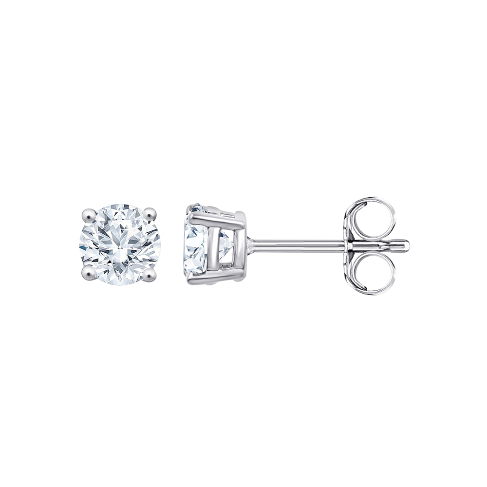 4 Carat Brilliant Cut Solitaire Stud Earrings 