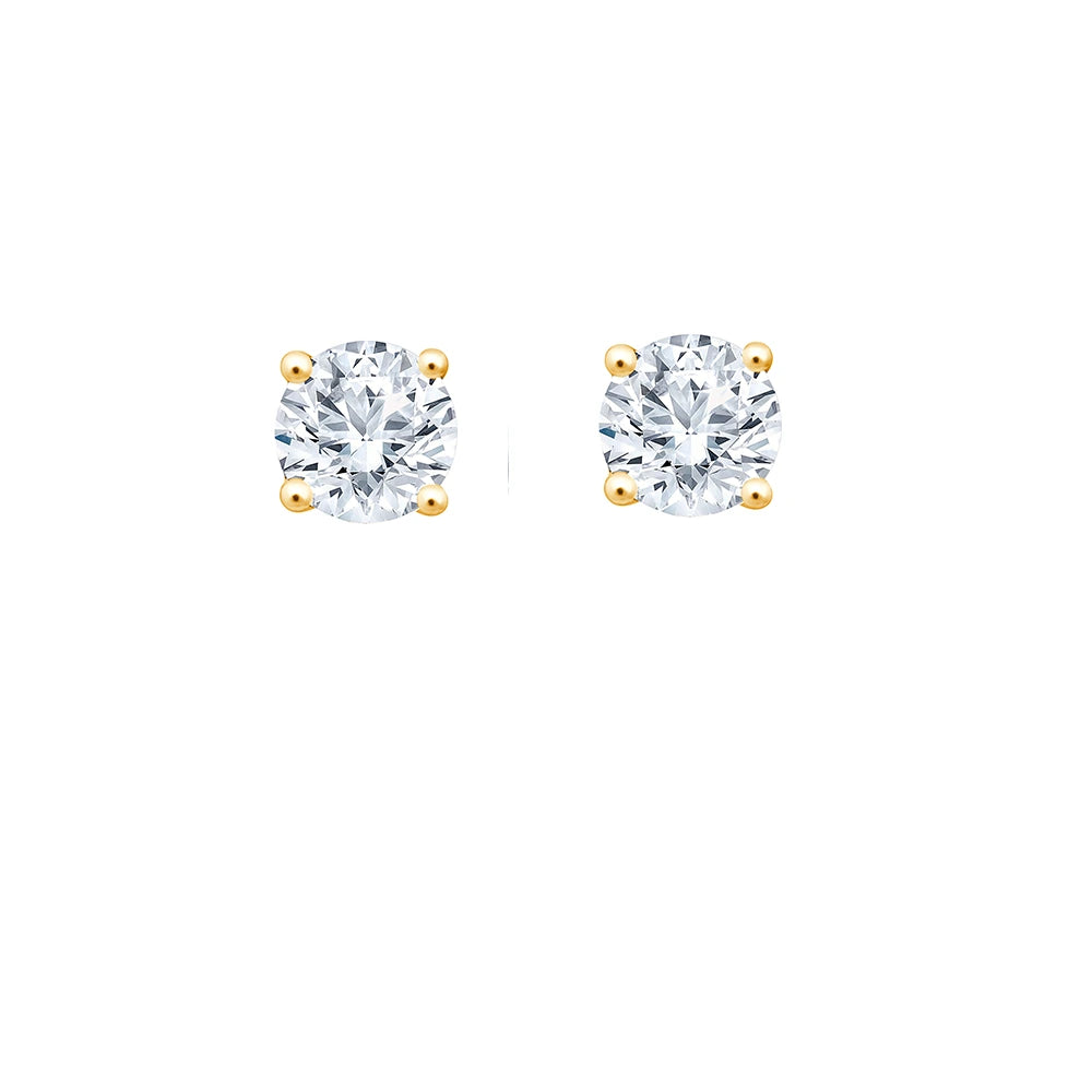 4 Carat Brilliant Cut Solitaire Stud Earrings 