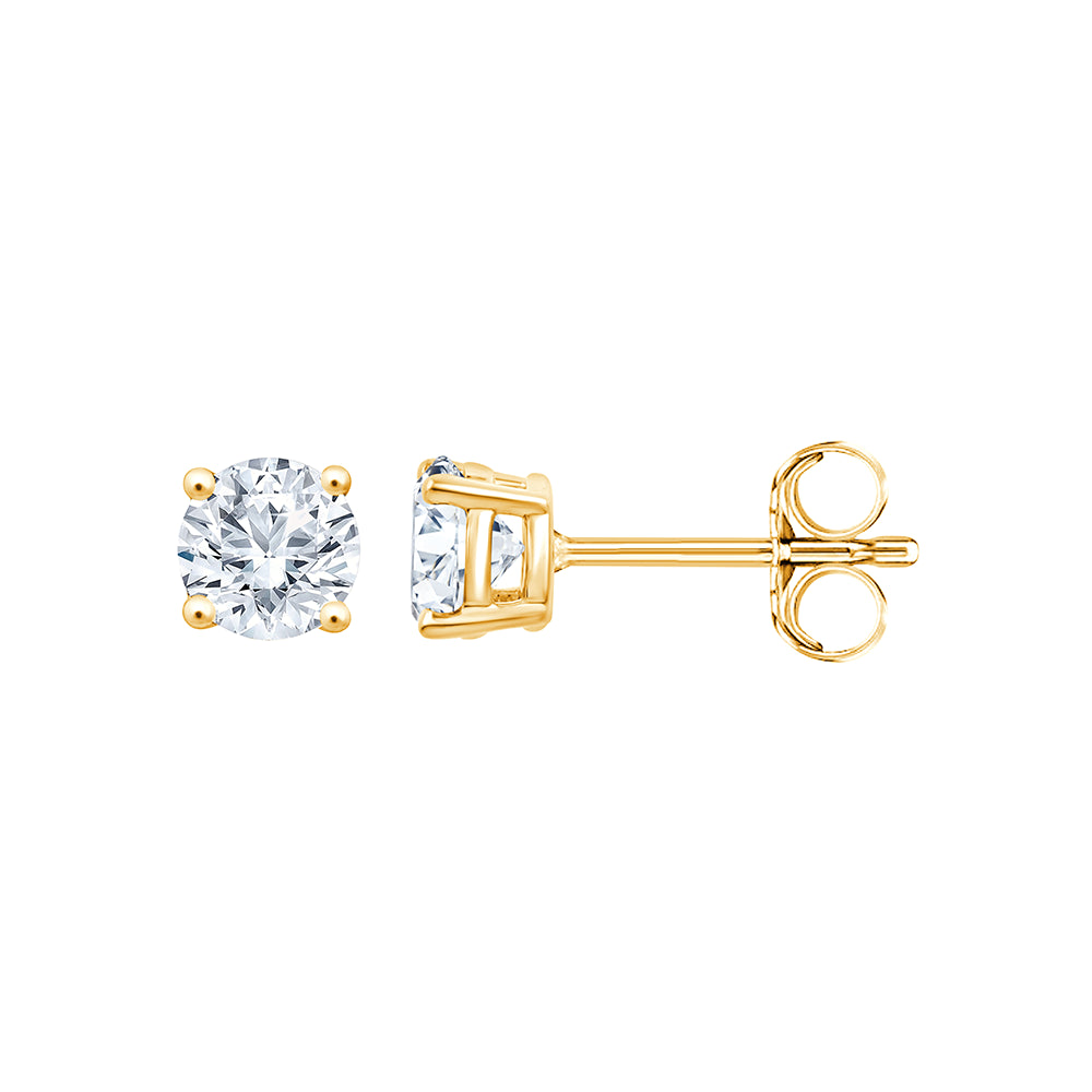 4 Carat Brilliant Cut Solitaire Stud Earrings 